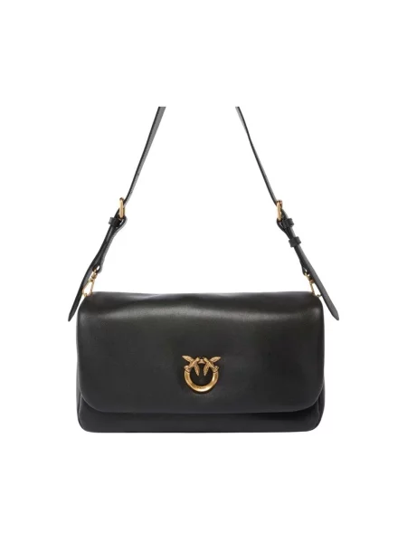 Pinko De piele geantă pe umăr CLICK SOFT negru