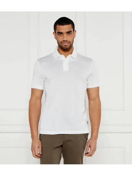 BOSS BLACK Polo C-Prout | mercerizat alb