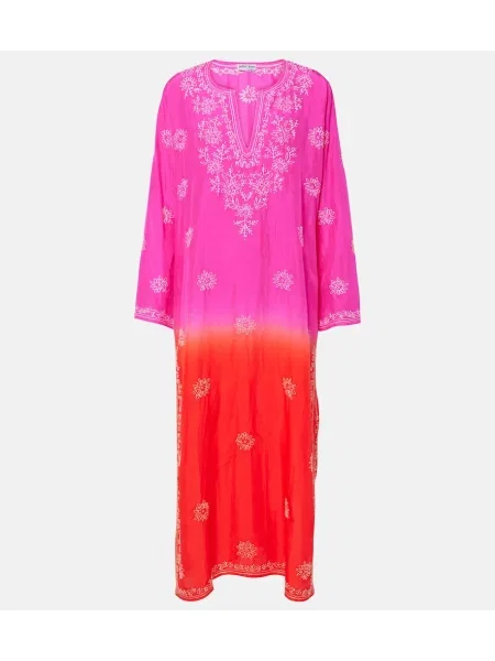 Rochie Juliet Dunn cu broderie de mătase roz