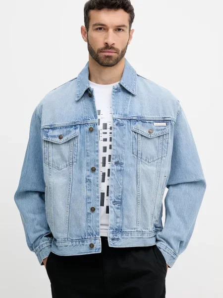 Calvin Klein Jeans kurtka przejściowa niebieski