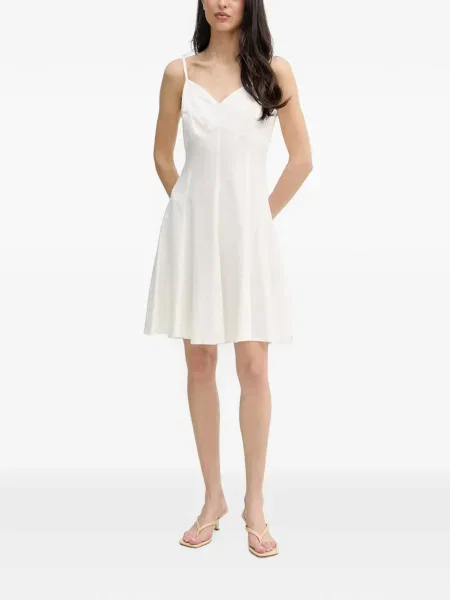 Rochie mini Gaudi cu decolteu în V evazată alb