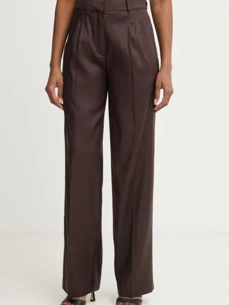 Guess pantaloni straight de damă cu in CARLA maro