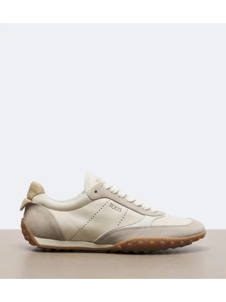 Sneakerși Tod's din piele de căprioară bej
