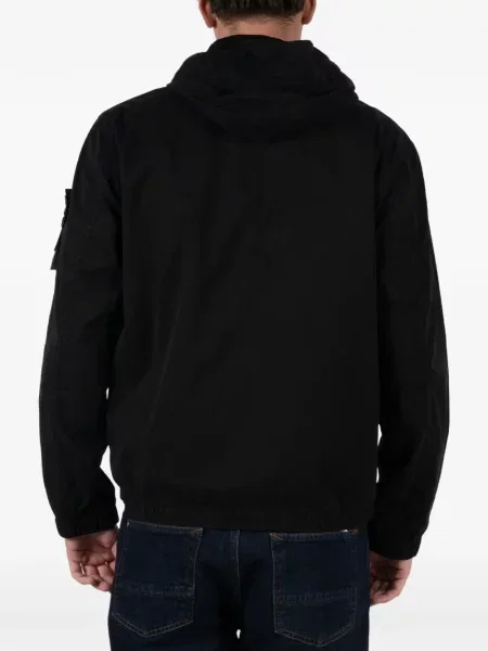 Μπουφάν Stone Island με κουκούλα πέτρες μαύρο