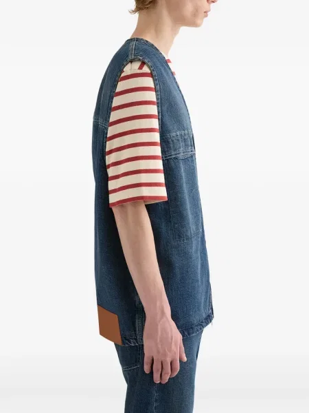 Vestă denim Jil Sander cu buzunare la piept albastru