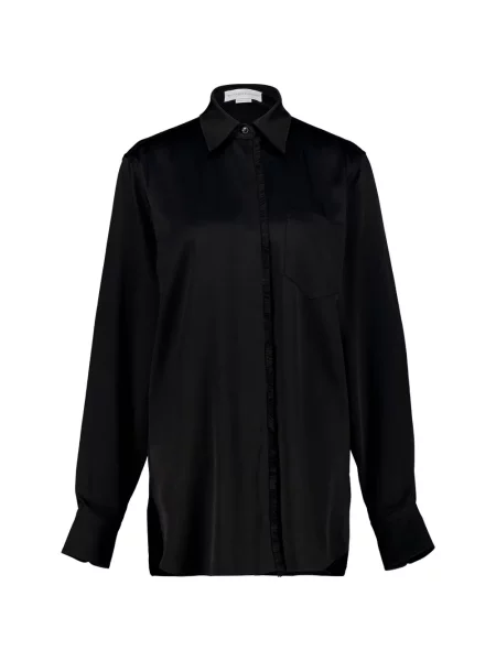 Cămașă Stella Mccartney cu franjuri din satin negru