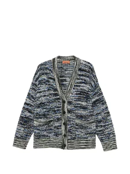 Cardigan Missoni tricotate cu decolteu în V albastru