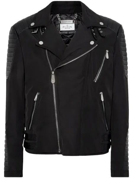 Geanta de piele Philipp Plein negru