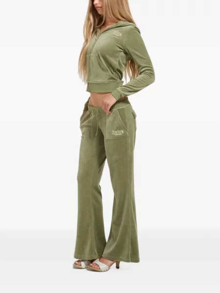 Trčanje hlače Juicy Couture od samta zelena