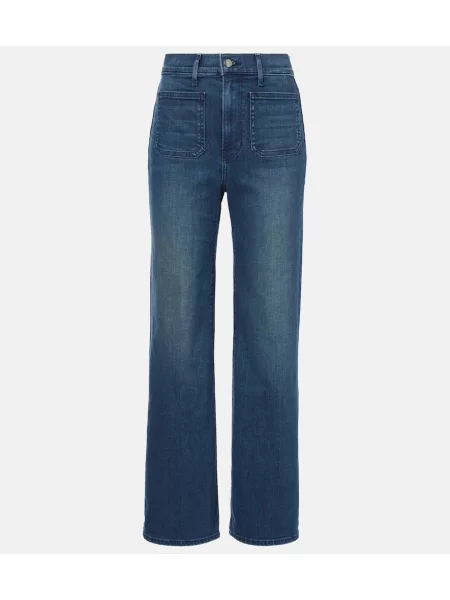 Blugi evazați Veronica Beard cu talie înaltă albastru