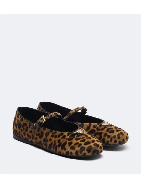 Pantofi cu toc Prada cu imagine cu model leopard maro