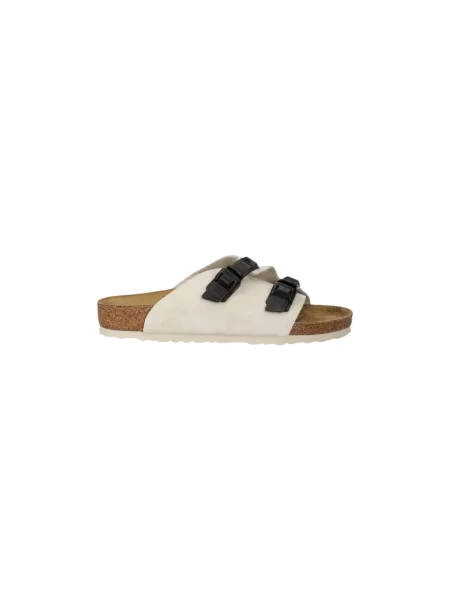 Klapki Birkenstock zamszowe beżowe