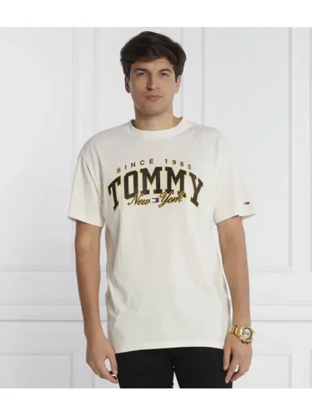 Tommy Jeans Tricou LUXE VARSITY | Relaxed fit alb