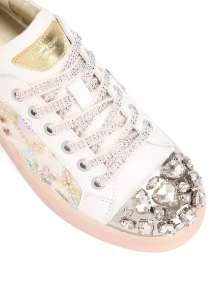 Sneakerși Kurt Geiger London de cristal alb