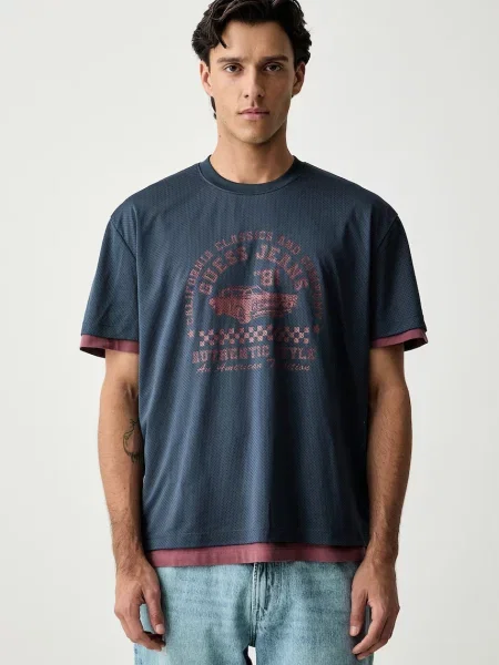 Guess Jeans tricou pentru bărbați din piele