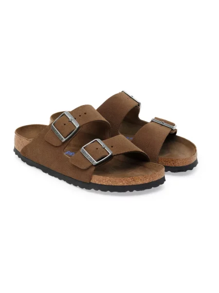 Klapki Birkenstock skórzane brązowe