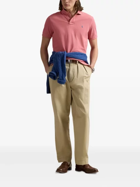 Карирана поло тениска Polo Ralph Lauren с принт поплин бяло