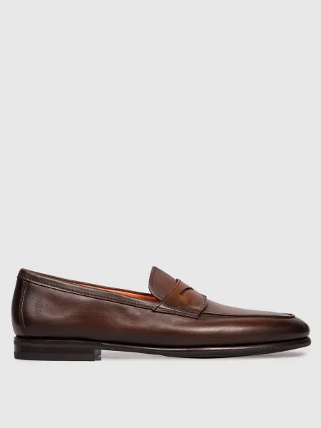 Шкіряні лофери Santoni коричневі