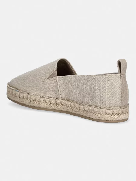 Calvin Klein espadryle OBLIQUE ESPADRILLE AOP beżowe