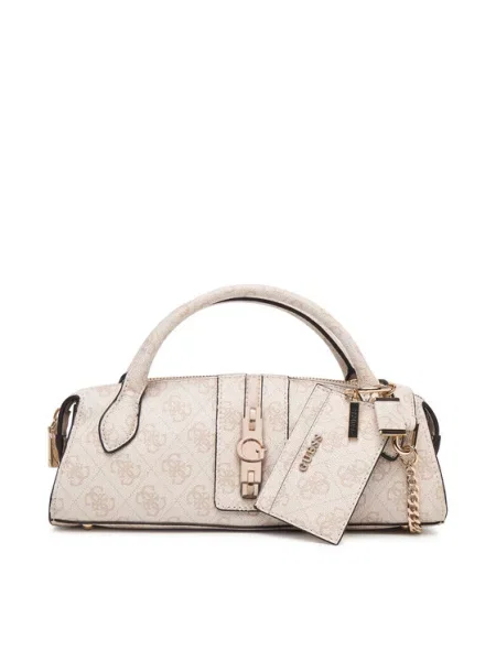 Guess Geantă Yvonne Logo Mini deschis bej