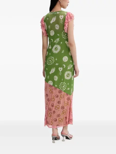 Rochie midi Never Fully Dressed cu imagine verde