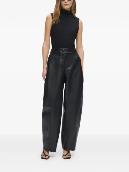 Pantaloni Karl Lagerfeld din piele negru