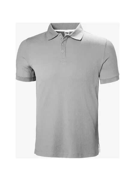 Jasnoszara koszulka polo z krótkim rękawem Helly Hansen Crewline S szara