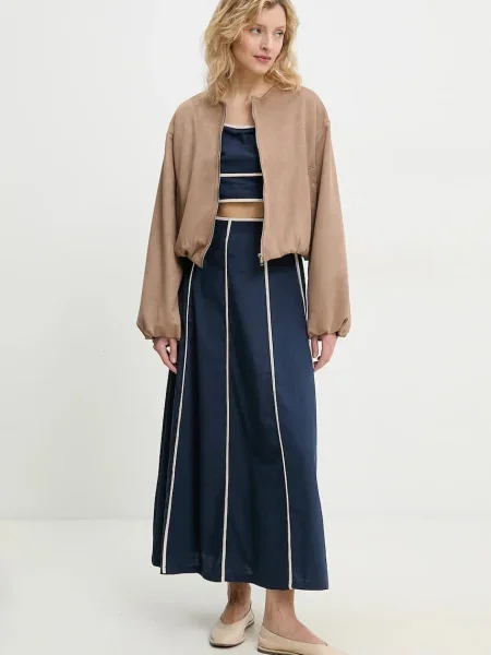 Яке Answear Lab преходен модел с уголемена кройка кафяво