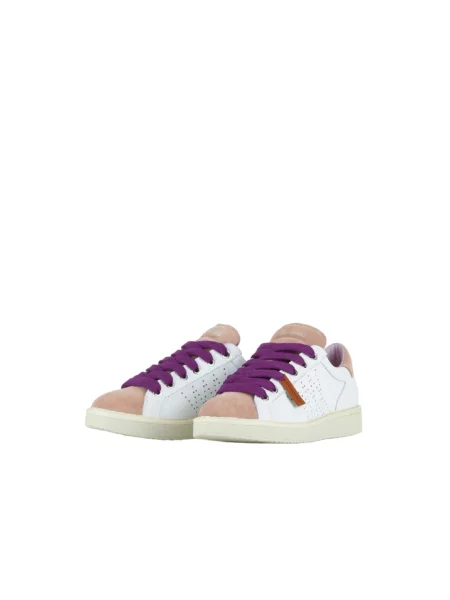 Sneakersy Panchic sznurowane skórzane różowe