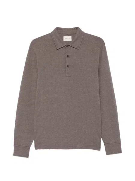 Lung tricou polo Gant maro