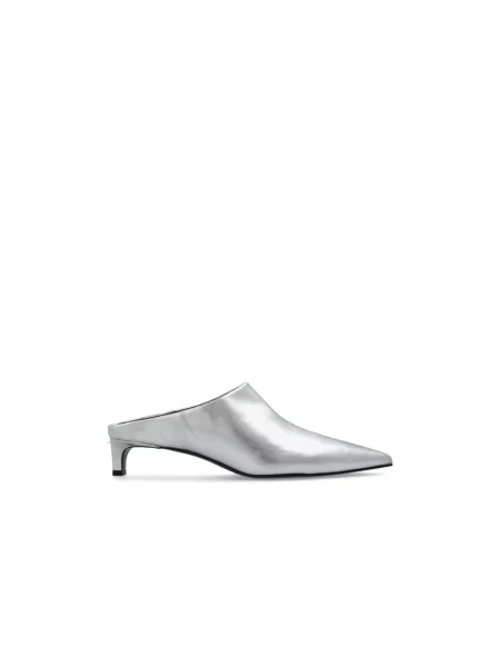 Klapki Jil Sander skórzane szare