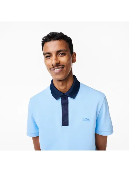 Lacoste Koszulka Polo Z Bawełny Organicznej Piqué niebieska