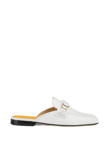 Papuci tip mules Doucal's din piele alb