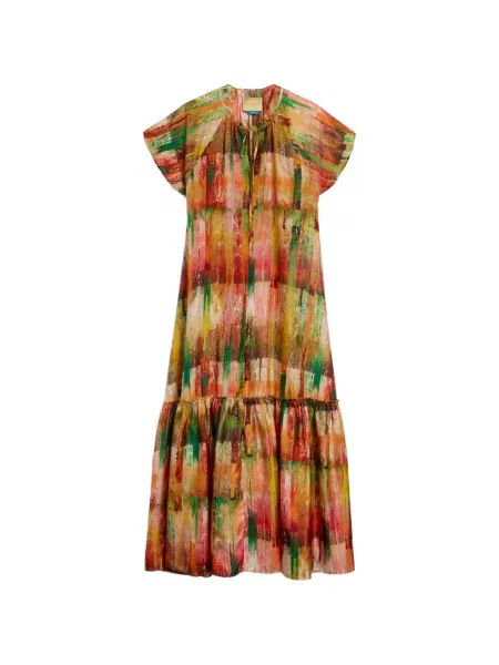 Rochie maxi Momoni cu volane verde