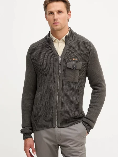 Kardigan Aeronautica Militare pánský šedá