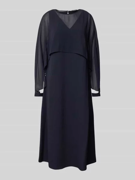 Sukienka midi z efektem warstw Comma granatowa