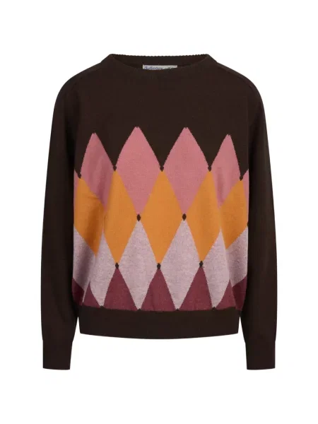 Pulover Ballantyne cu model argyle maro