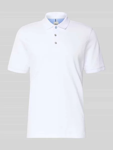 Koszulka polo o kroju regular fit z detalem z logo model ‘Pete’ Brax białe