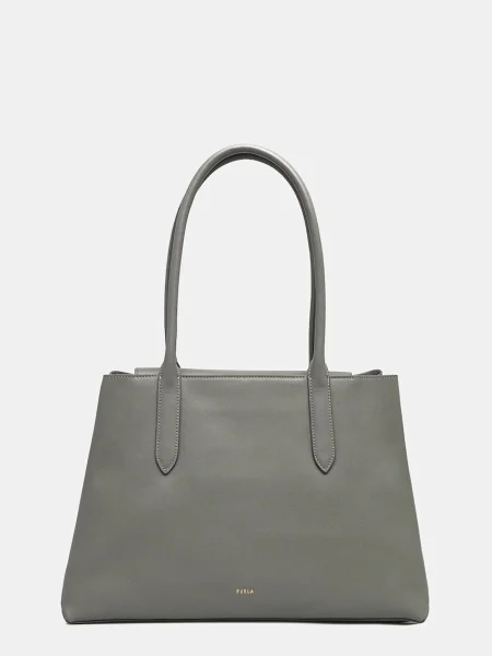 Кожена чанта Furla зелено