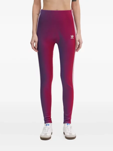 Pantaloni palazzo Adidas cu dungi plisat cu imagine albastru