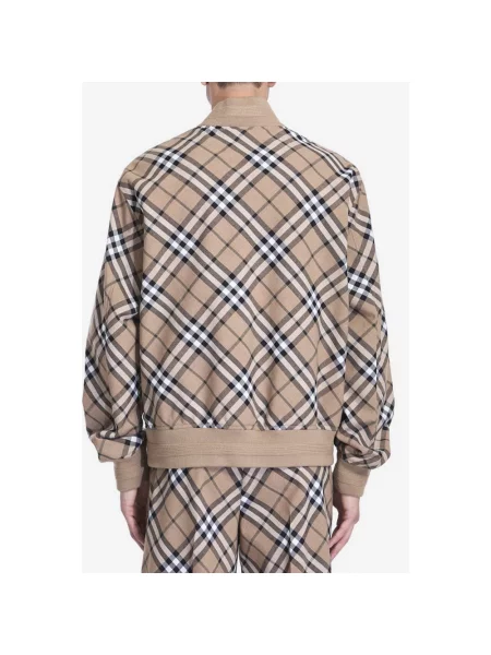 Kurtka bomber Burberry wełniany beżowy