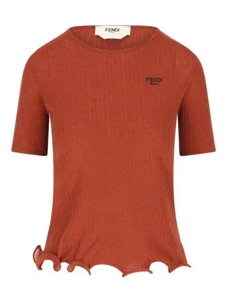 Tricou Fendi cu volane portocaliu