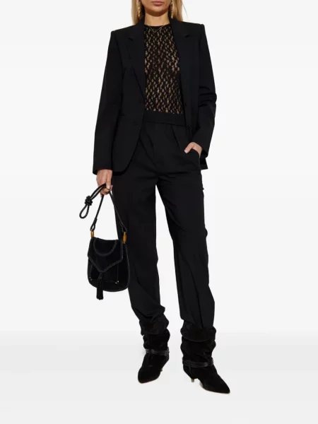 Pantaloni Isabel Marant de lână negru