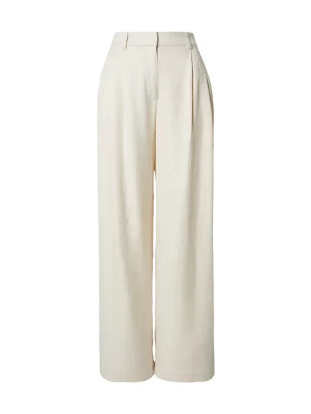 The Base Theory Pantaloni cu dungă PLEATED LINEN PANTS' bej