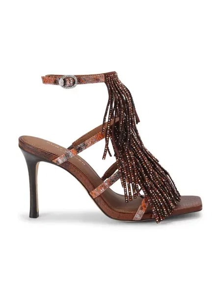 Kurt Geiger London sandale cu înalt Fringe Sandal 90 maro