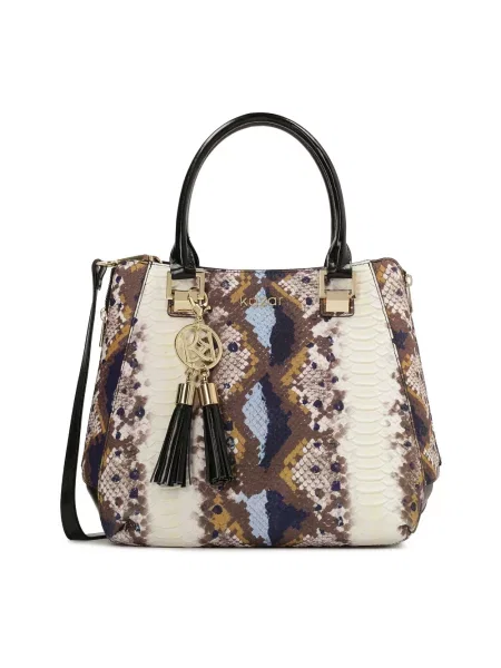 Torebka Kazar w wężowy wzór brązowa