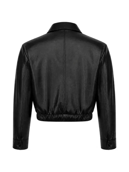 Geanta de piele Agolde negru