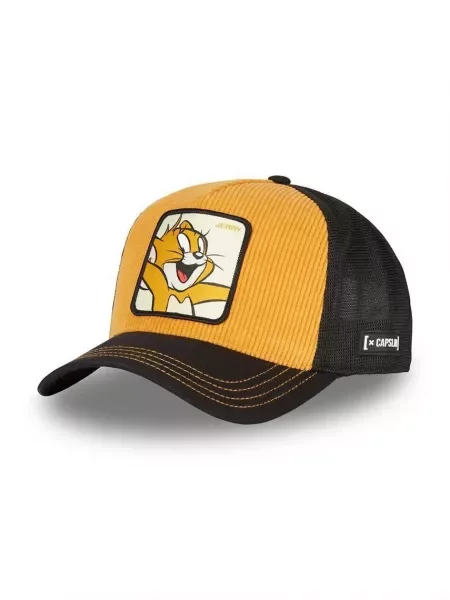 Kapa sa šiltom Capslab x Tom & Jerry s aplikacijom žuta