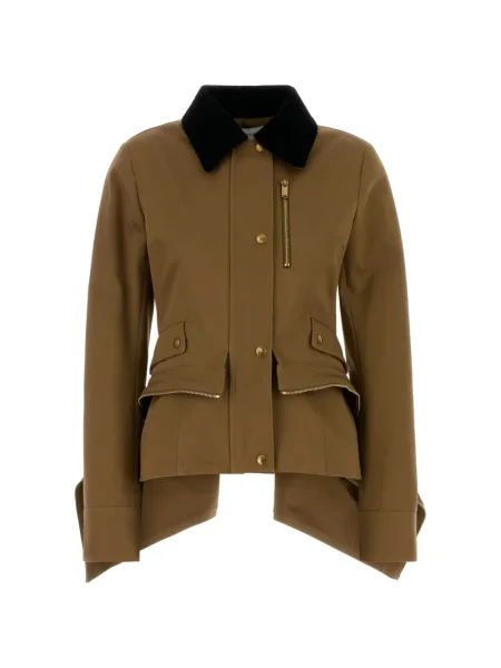 Cu peplum geacă Alexander Mcqueen maro