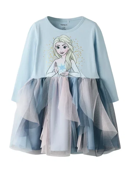 NAME IT Rochie NMFSori Frozen / pastel / auriu / roz pastel albastru